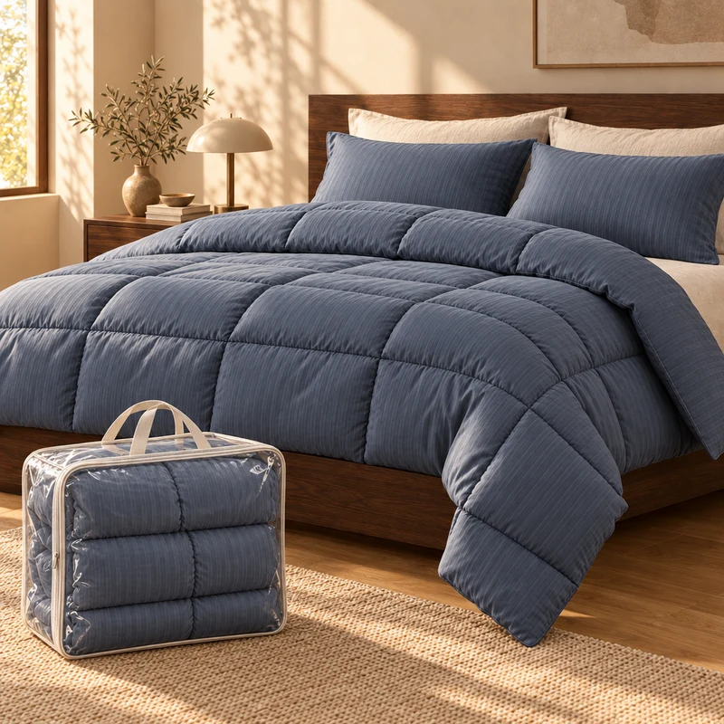 Couette 100 % laine naturelle – Enveloppe satin de coton 120 fils/cm²