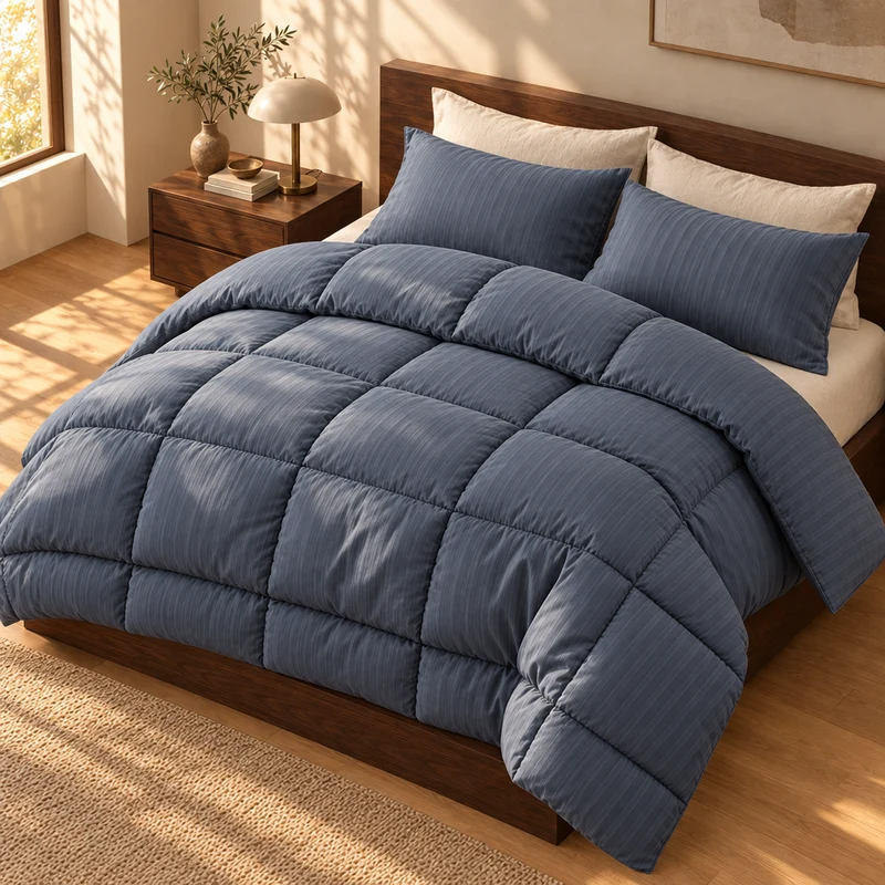 Couette 100 % laine naturelle – Enveloppe satin de coton 120 fils/cm²