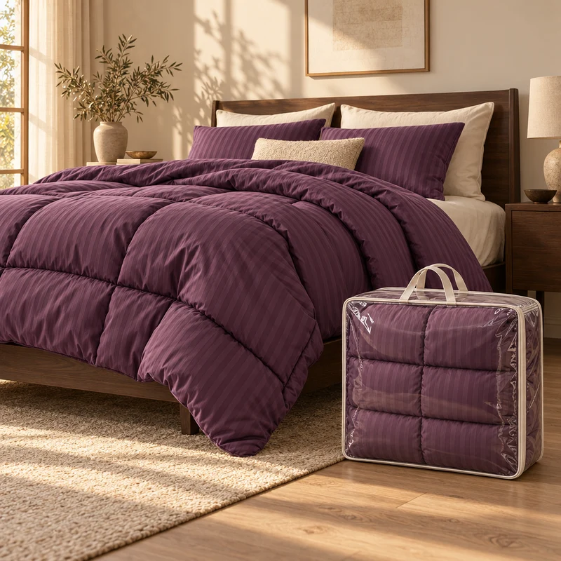 Couette 100 % laine naturelle – Enveloppe satin de coton 120 fils/cm²