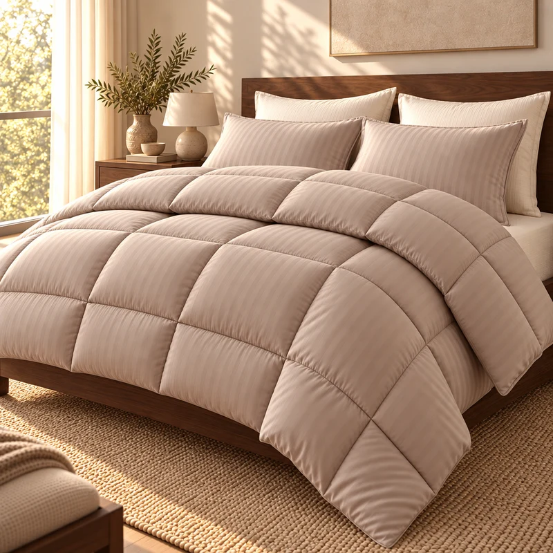 Couette 100 % laine naturelle – Enveloppe satin de coton 120 fils/cm²