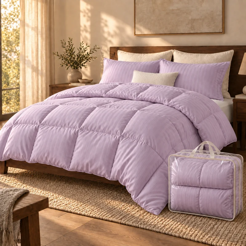 Couette 100 % laine naturelle – Enveloppe satin de coton 120 fils/cm²