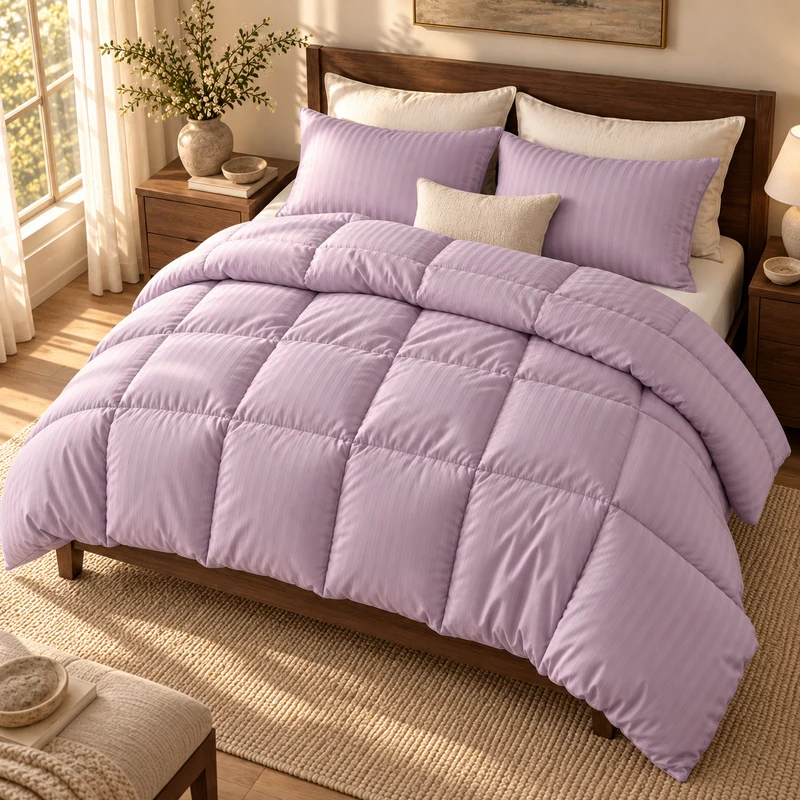 Couette 100 % laine naturelle – Enveloppe satin de coton 120 fils/cm²