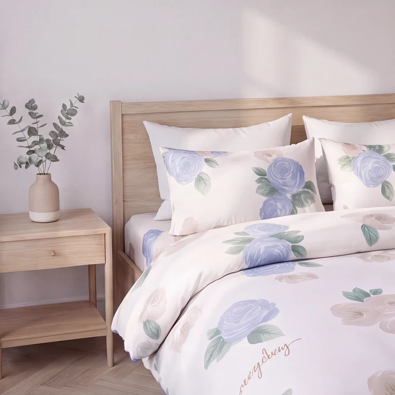 2 Taies d'oreiller percale de coton 100 fils/cm2