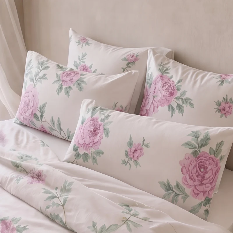 2 Taies d'oreiller percale de coton 100 fils/cm2