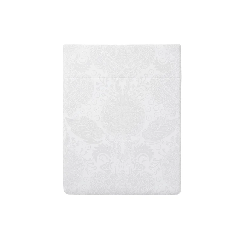 Drap plat satin de coton - Jacquard Arles Blanc