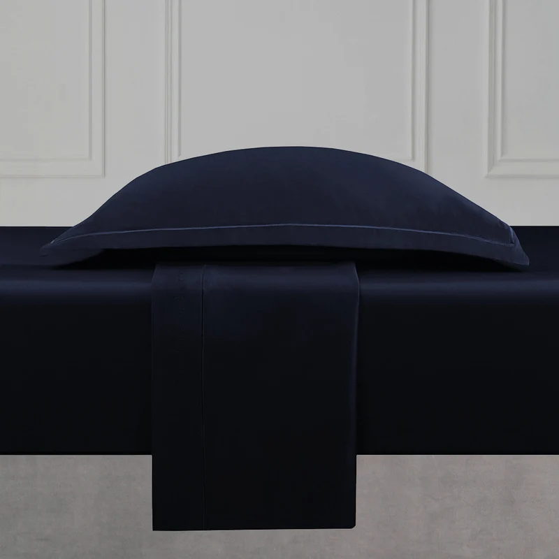 Ensemble de draps satin de coton - Uni 1 baratta Bleu 11
