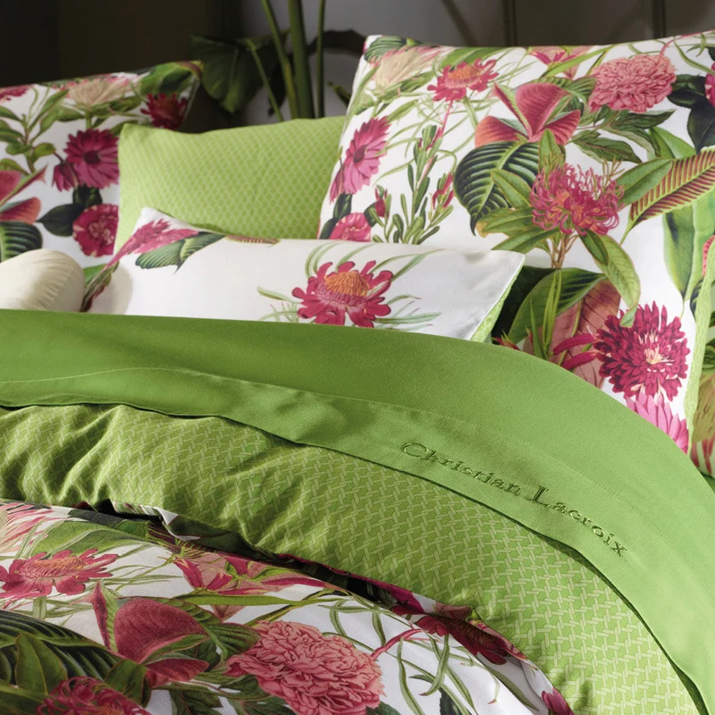 Taie(s) d'oreiller satin de coton - Garden vert