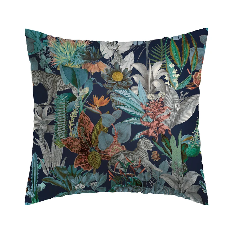 Taie(s) d'oreiller satin de coton - Zanzibar bleu