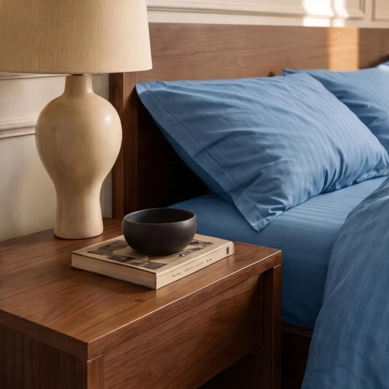 2 Taies d'oreiller satin premium - Rayures satinées