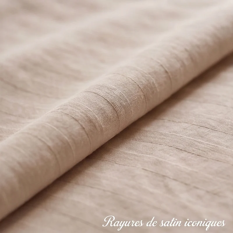 Parure de lit satin premium - Rayures satinées