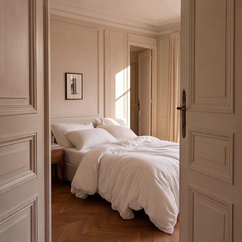 Housse de couette satin premium - Rayures satinées