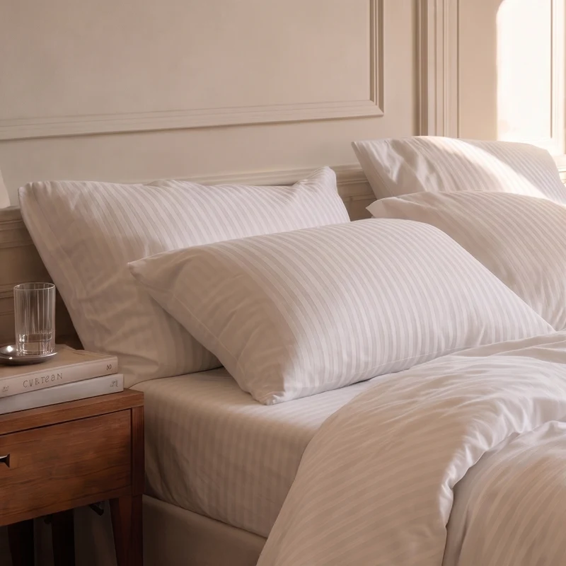 Housse de couette satin premium - Rayures satinées