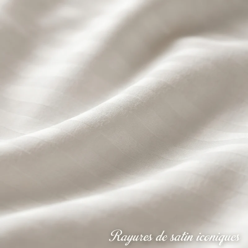 Housse de couette satin premium - Rayures satinées