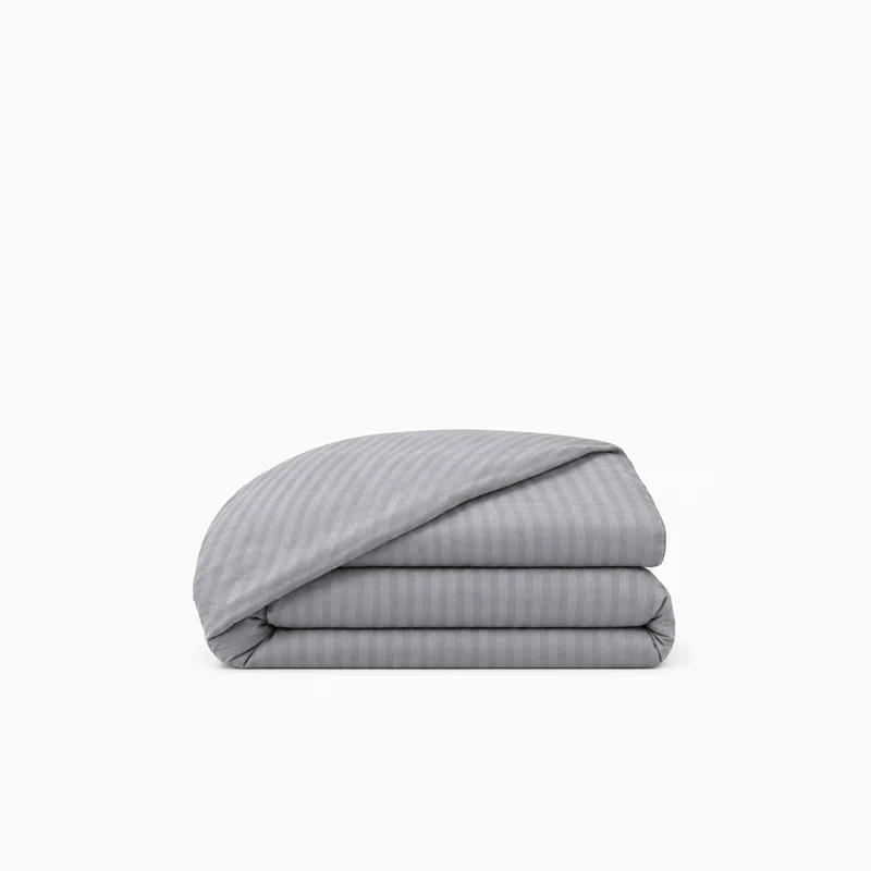 Housse de couette satin premium - Rayures satinées