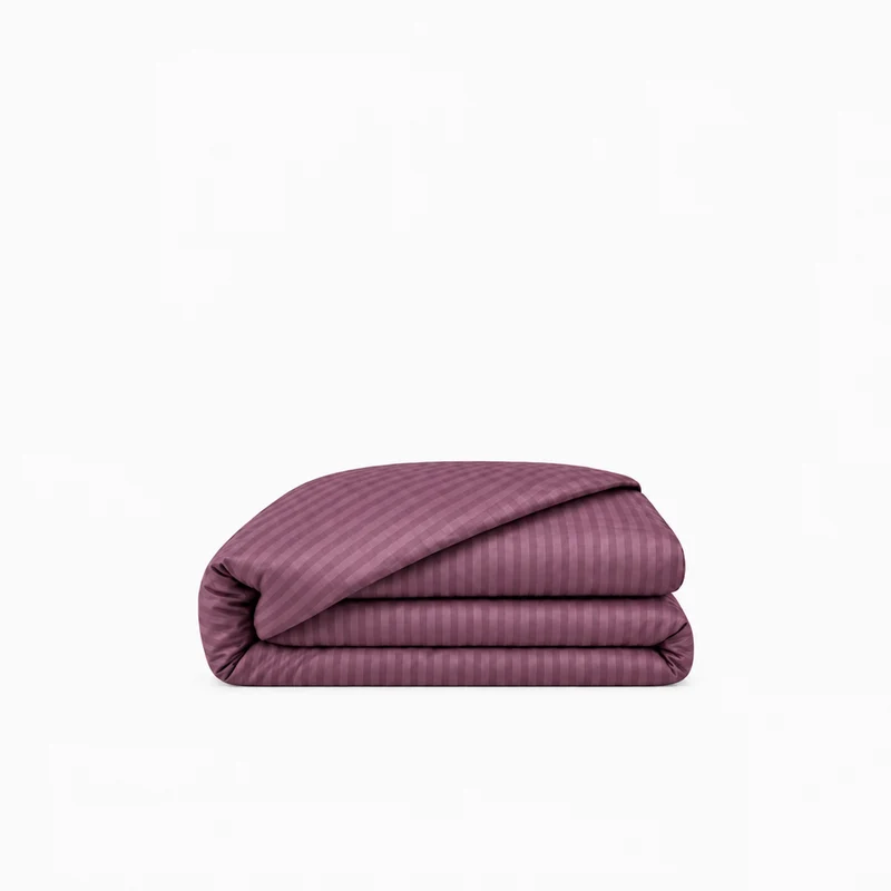 Housse de couette satin premium - Rayures satinées