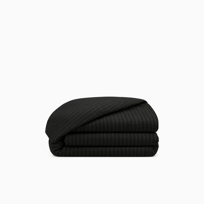 Housse de couette satin premium - Rayures satinées