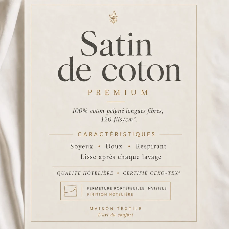 Parure de lit satin premium - Rayures satinées