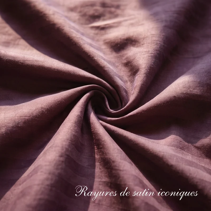 Parure de lit satin premium - Rayures satinées