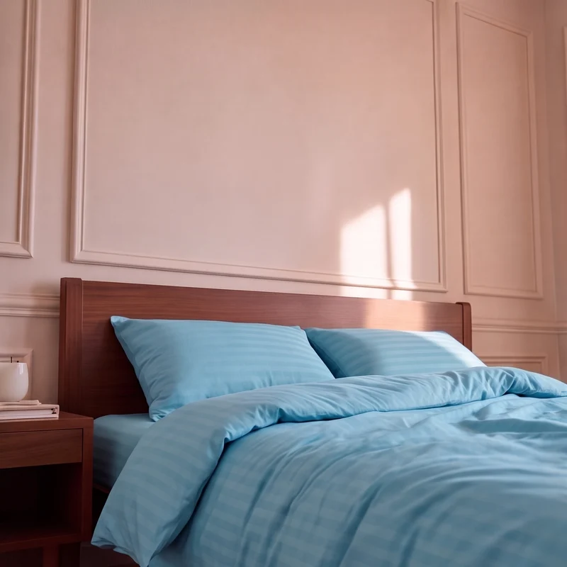 Parure de lit satin premium - Rayures satinées