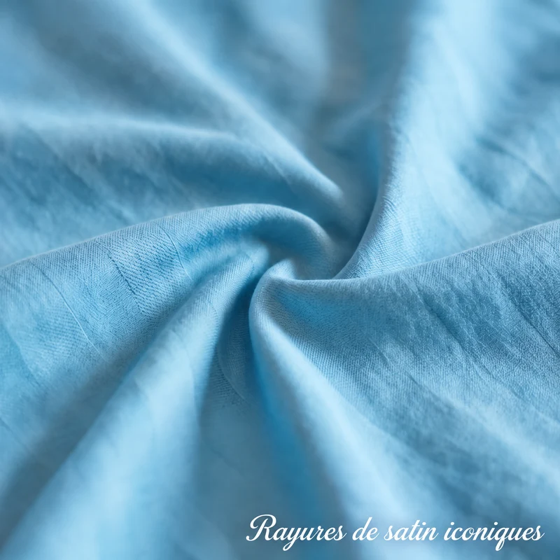 Parure de lit satin premium - Rayures satinées