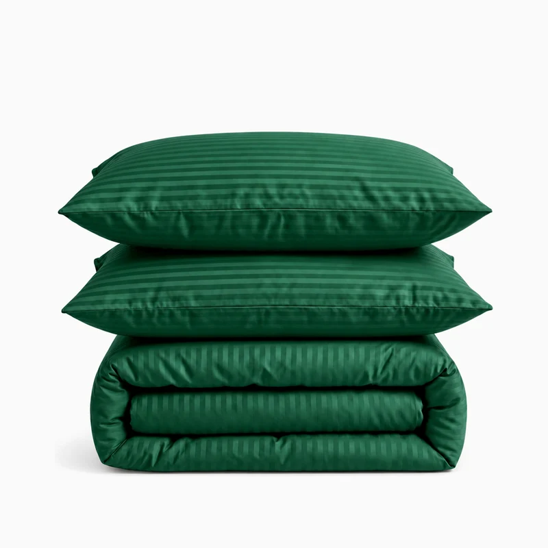 Parure de lit satin premium - Rayures satinées