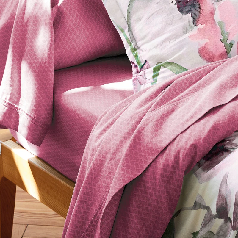 Taie(s) d'oreiller satin de coton - Exotique Framboise