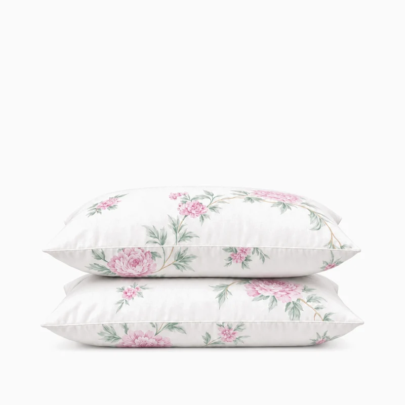 2 Taies d'oreiller percale de coton 100 fils/cm2