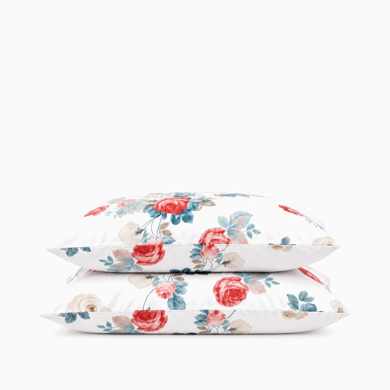 2 Taies d'oreiller percale de coton 100 fils/cm2