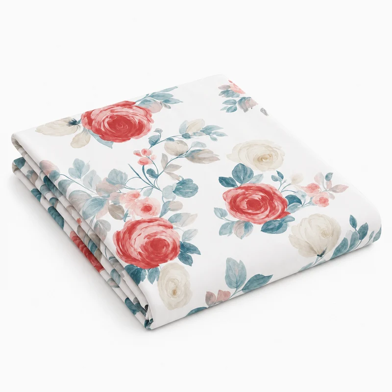 Drap plat percale de coton 100 fils/cm2