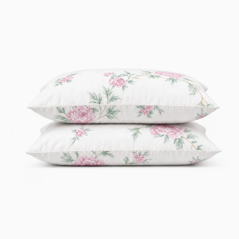 2 Taies d'oreiller percale de coton 100 fils/cm2