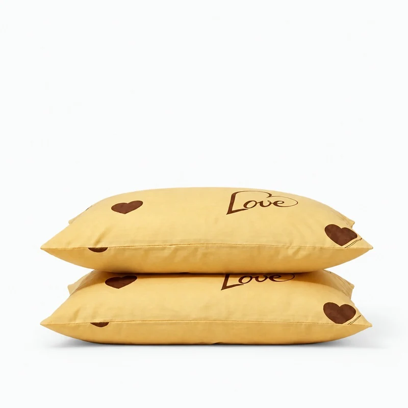 2 Taies d'oreiller percale de coton 100 fils/cm2
