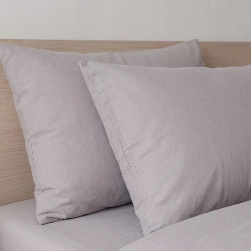 2 Taies d'oreiller percale de coton 100 fils/cm2