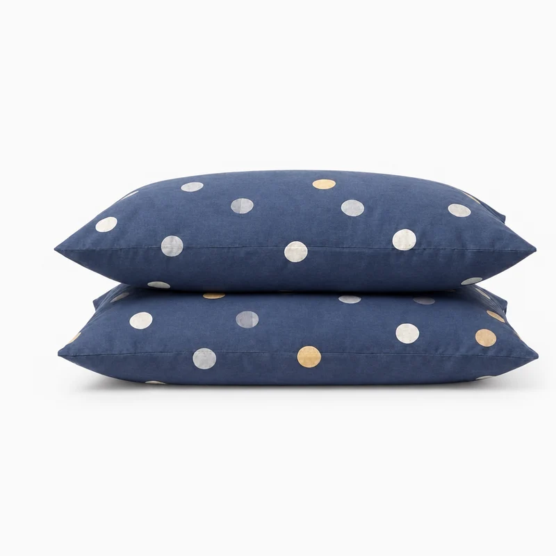 2 Taies d'oreiller percale de coton 100 fils/cm2