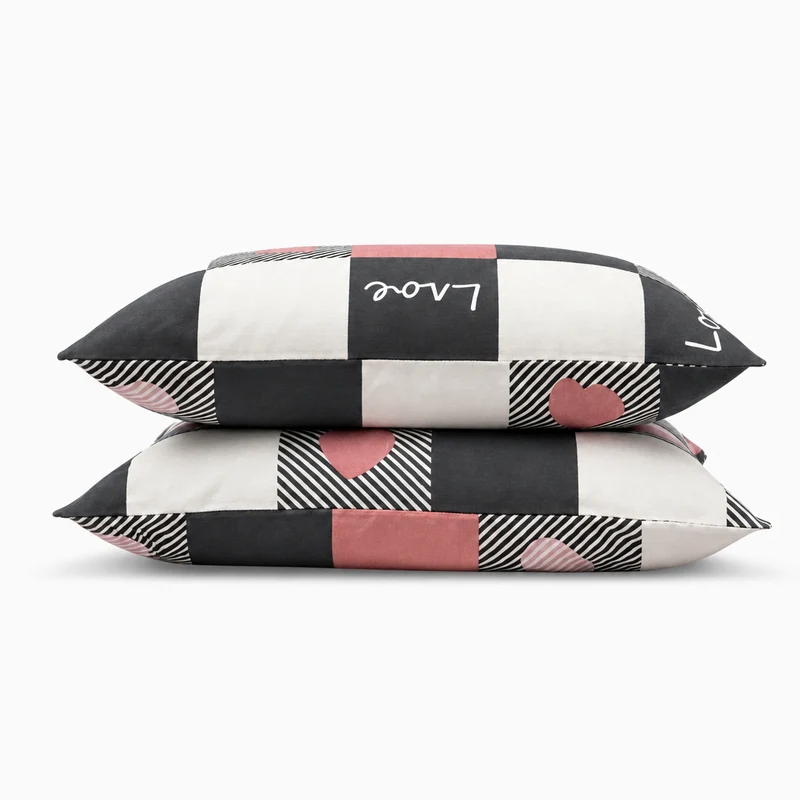 2 Taies d'oreiller percale de coton 100 fils/cm2