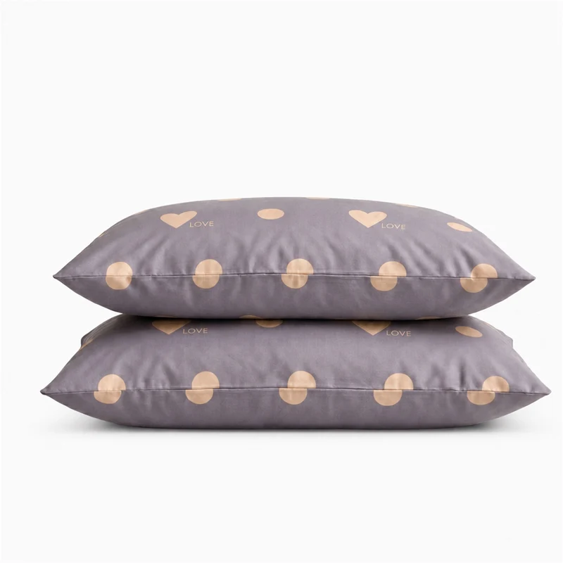 2 Taies d'oreiller percale de coton 100 fils/cm2