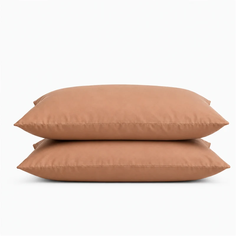 2 Taies d'oreiller percale de coton 100 fils/cm2