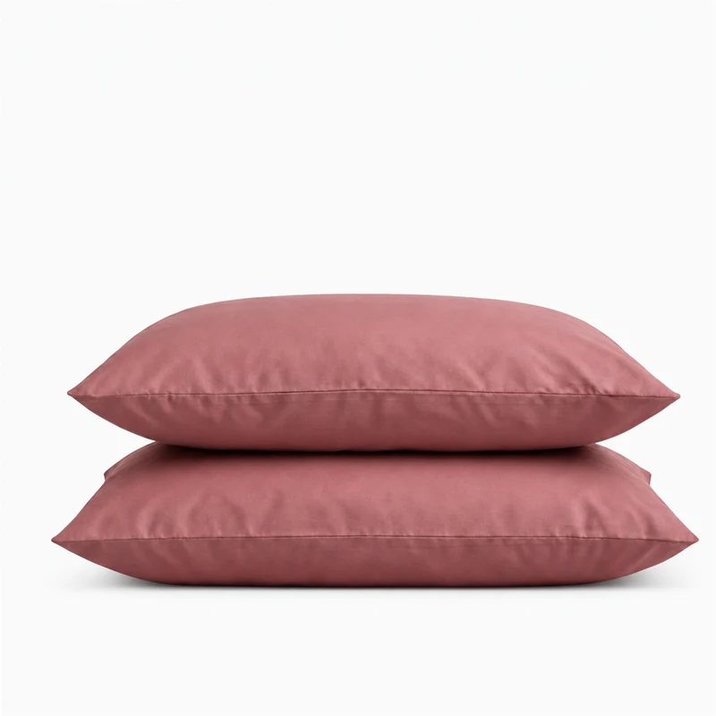 2 Taies d'oreiller percale de coton 100 fils/cm2