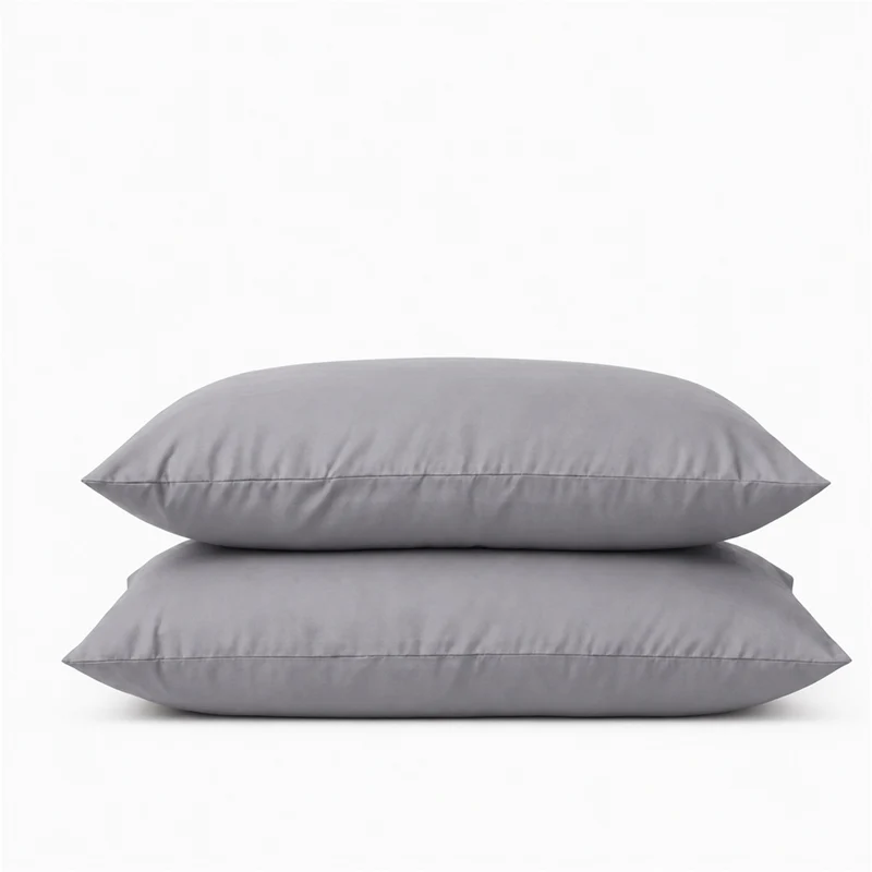 2 Taies d'oreiller percale de coton 100 fils/cm2