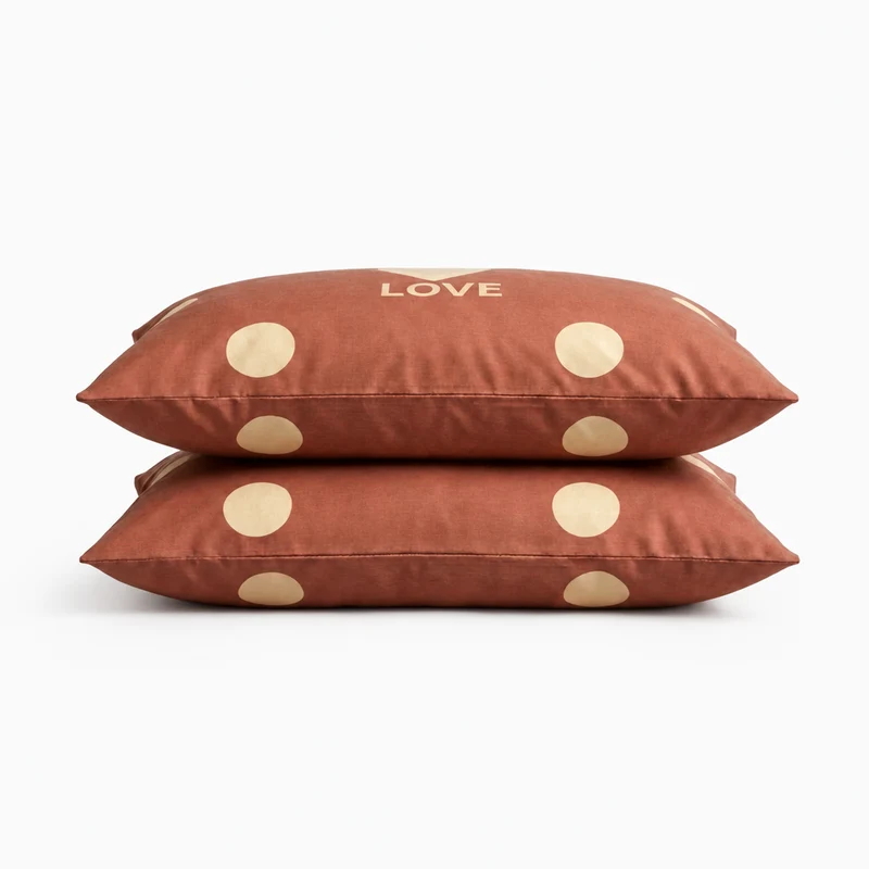 2 Taies d'oreiller percale de coton 100 fils/cm2