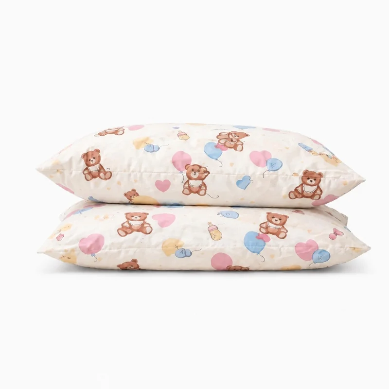 2 Taies d'oreiller percale de coton 100 fils/cm2