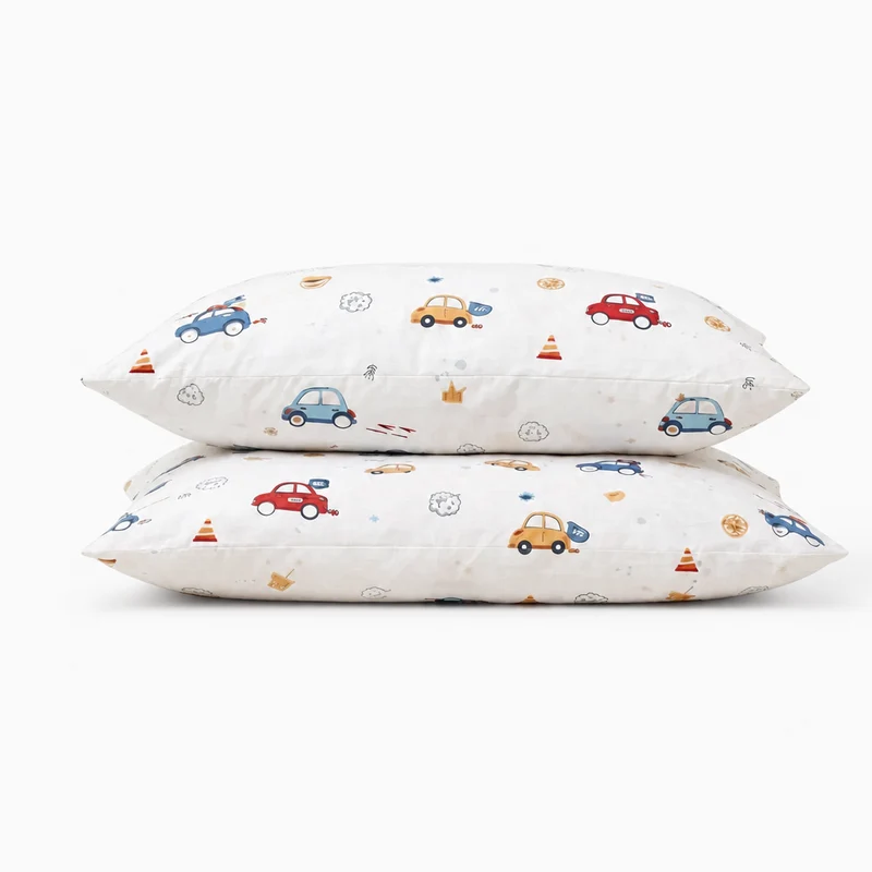2 Taies d'oreiller percale de coton 100 fils/cm2
