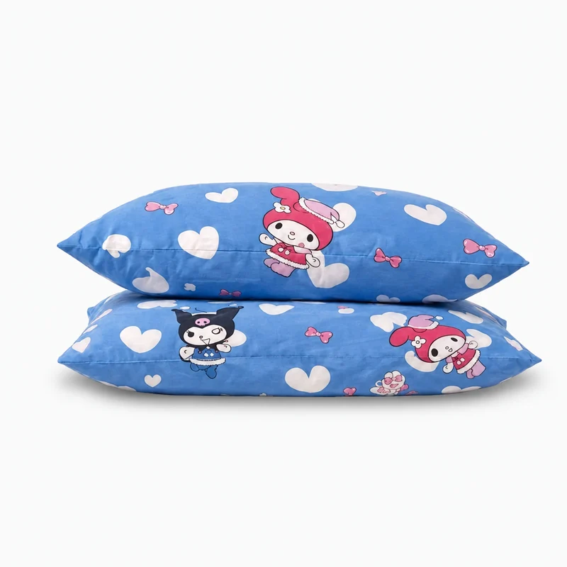 2 Taies d'oreiller percale de coton 100 fils/cm2