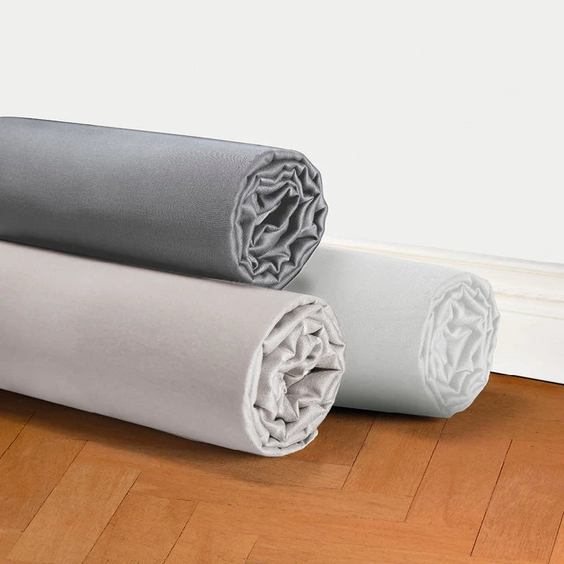 Drap-housse satin de coton - Blanc cassé