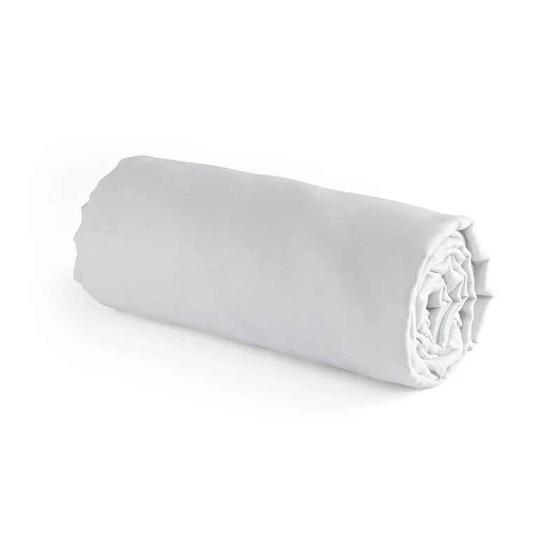 Drap-housse satin de coton - Blanc cassé