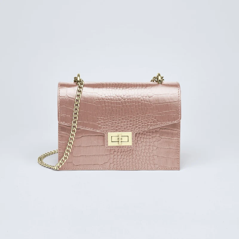 Sac bandoulière Peuplier en cuir croco