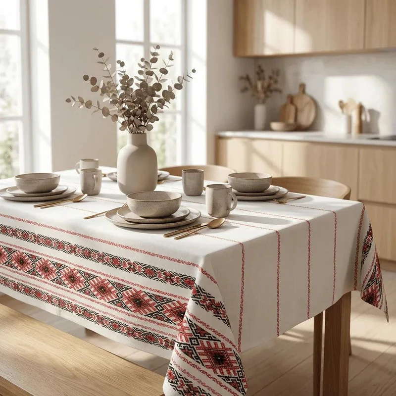 Nappe de Table en Coton – Motifs Traditionnels