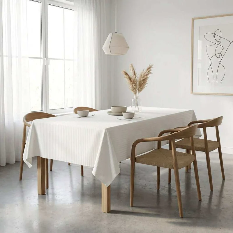Nappe de Table satin de coton – Rayures Satinées deluxe