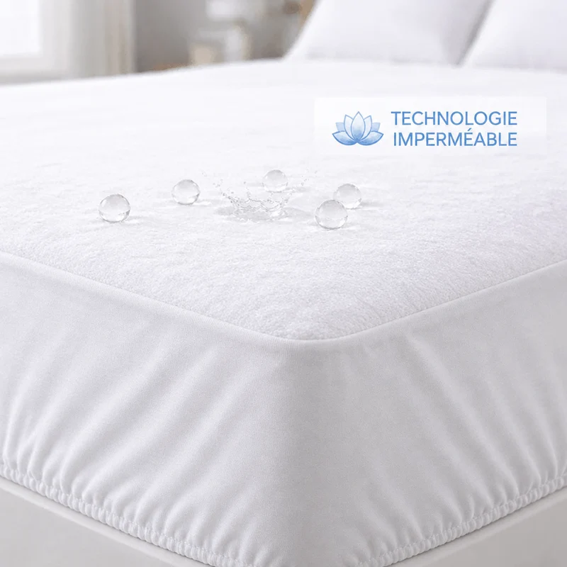 Protège-Matelas Imperméable en Éponge Bouclette - Respirant