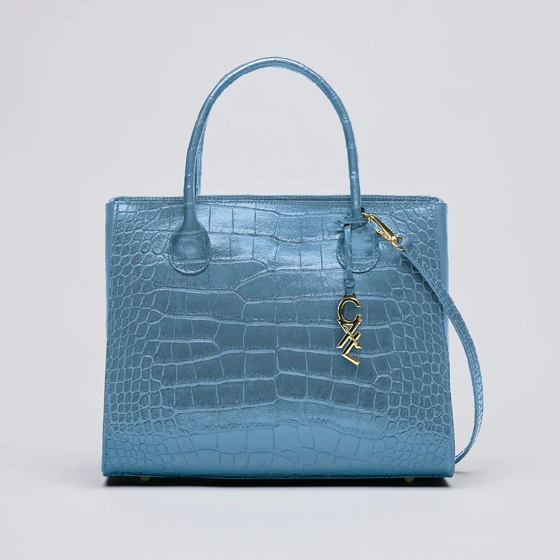 Sac à main Montaigne en cuir croco italien