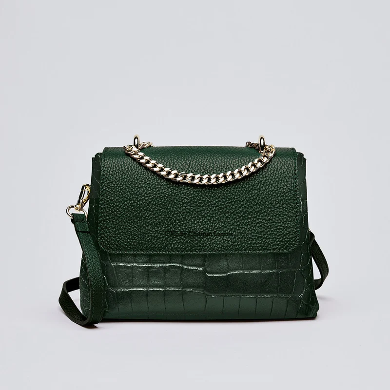 Sac à bandoulière Cremieux en cuir croco italien